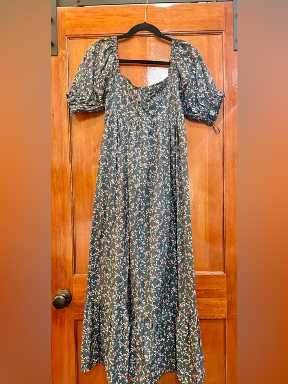 NoraLee Chloe Floral Puff-Sleeve Maxi Dress in midnight garden